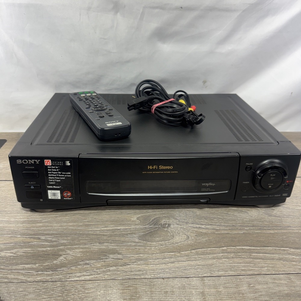 Sony VHS Video Cassette Recorder SLV-780HF Hi Fi Stereo VCR+ W/ Remote &AV Cable